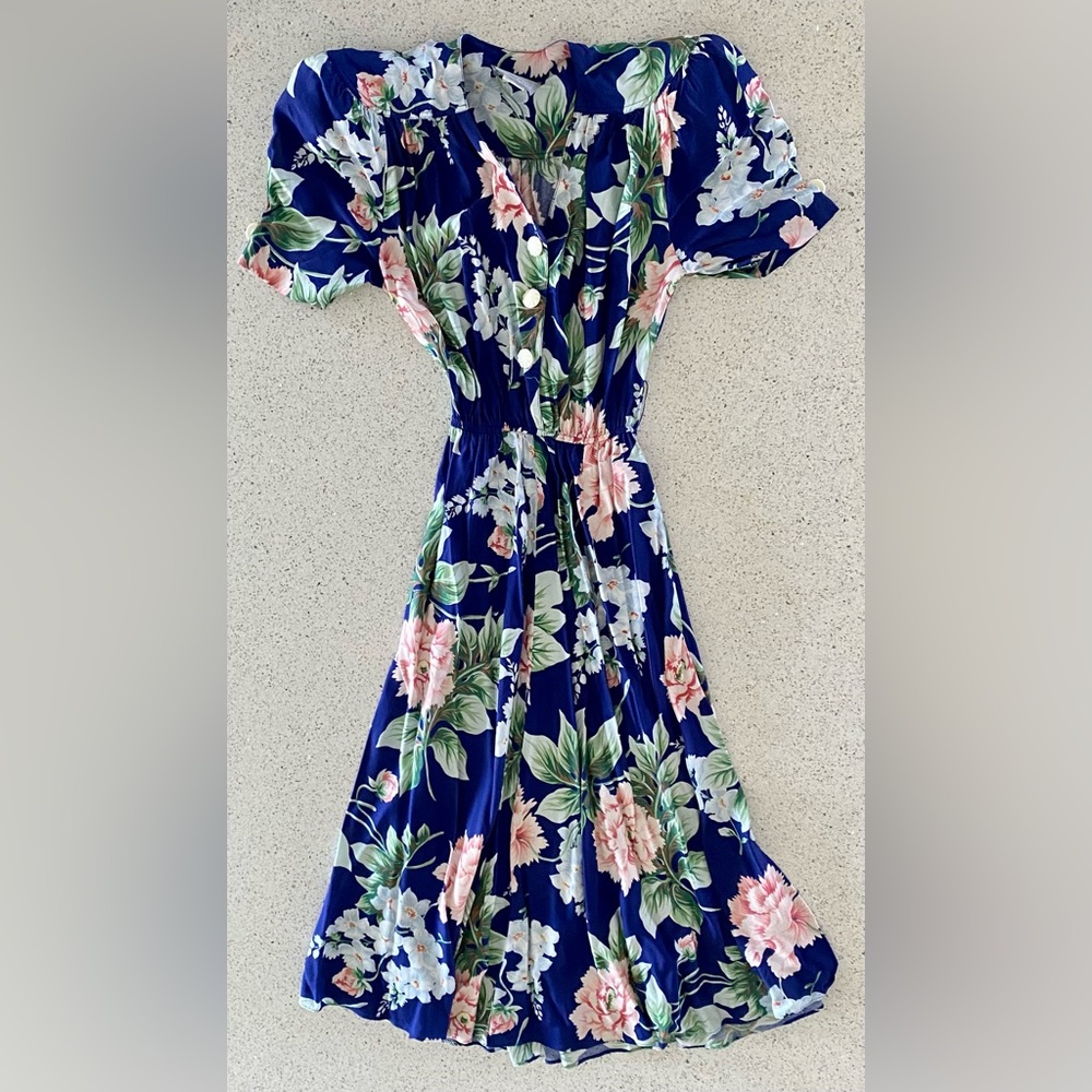 Vintage Carol Anderson Flower Dress Size Two